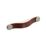 Flexa Leather D Handle 160mm Dark Brown with Pewter Button