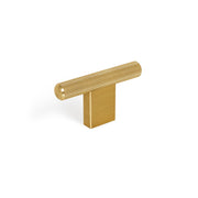 Graf Knurled T Knob 60mm Brushed Dark Brass
