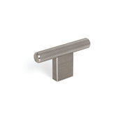 Graf Knurled T Knob 60mm Dull Brushed Nickel