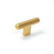 Hendrix T Knob 60mm Brushed Satin Brass
