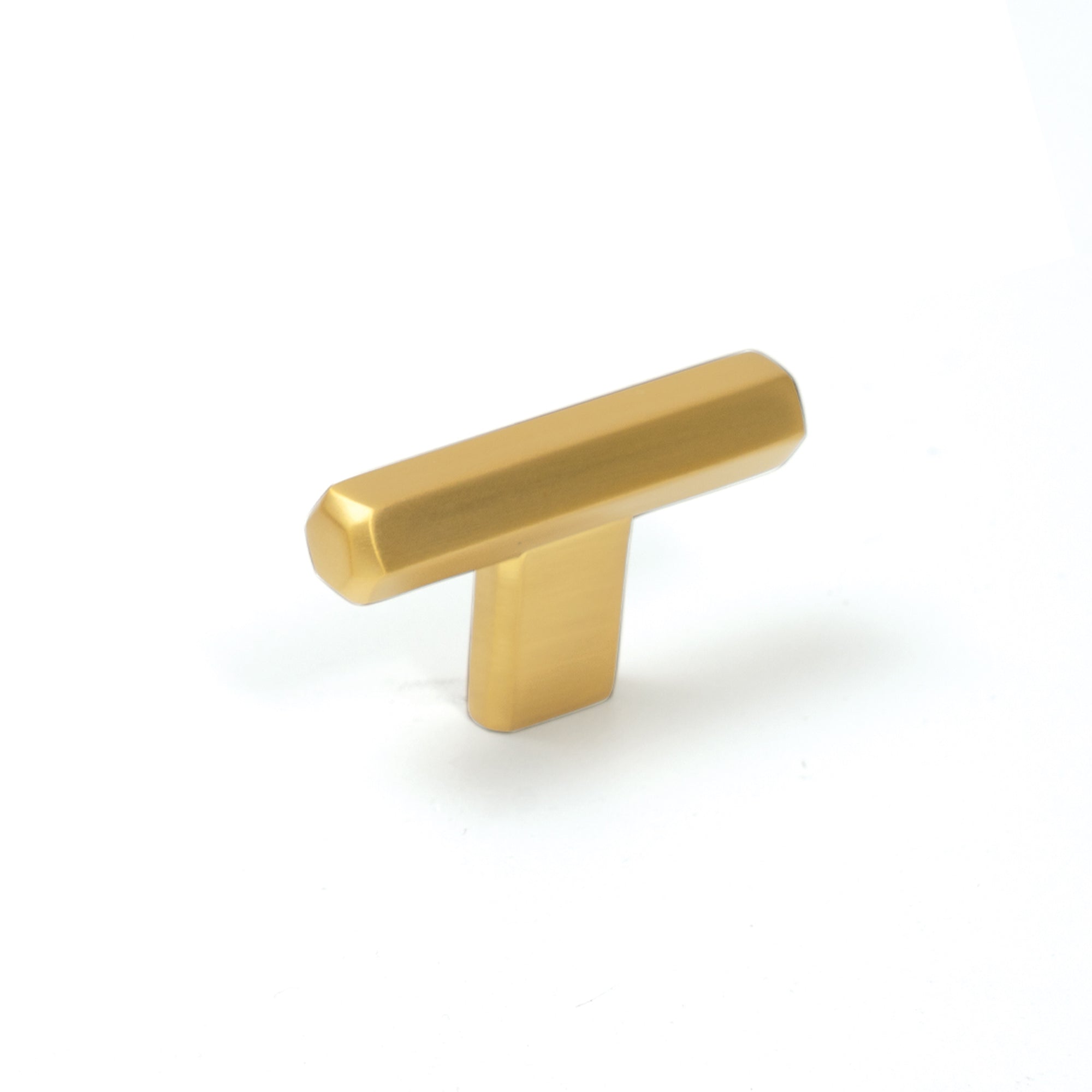 Hendrix T Knob 60mm Brushed Satin Brass