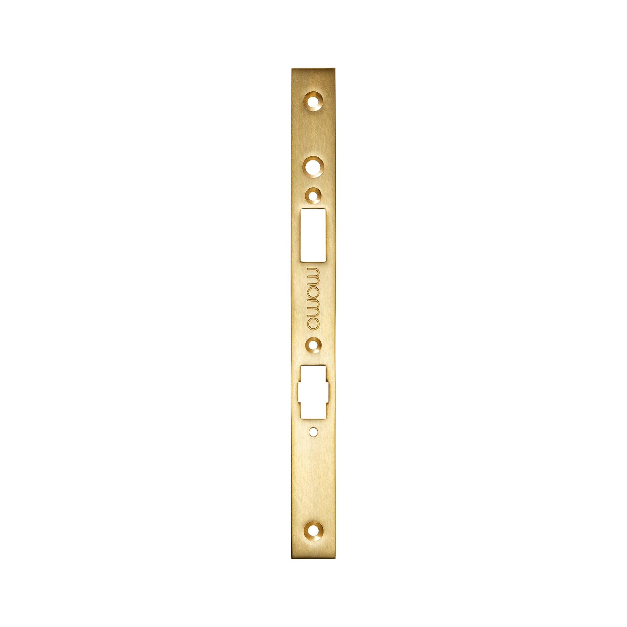 Momo Roller Mortice Lock Forend Plate for Use with Euro Cylinder Brushed Satin Brass
