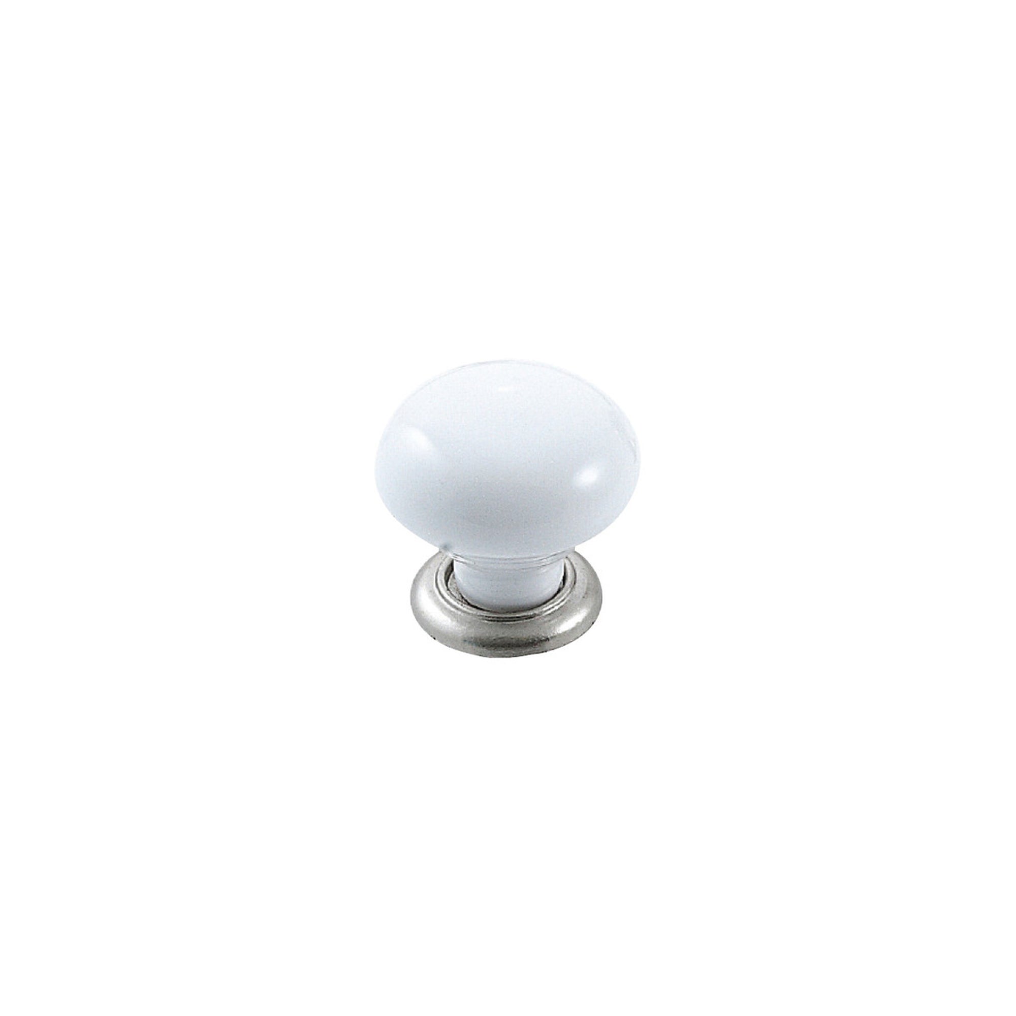 Trianon Round Knob 35mm White & Brushed Nickel