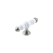 Trianon T Knob White & Brushed Nickel