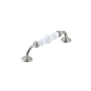 Trianon D Handle 128mm White & Brushed Nickel