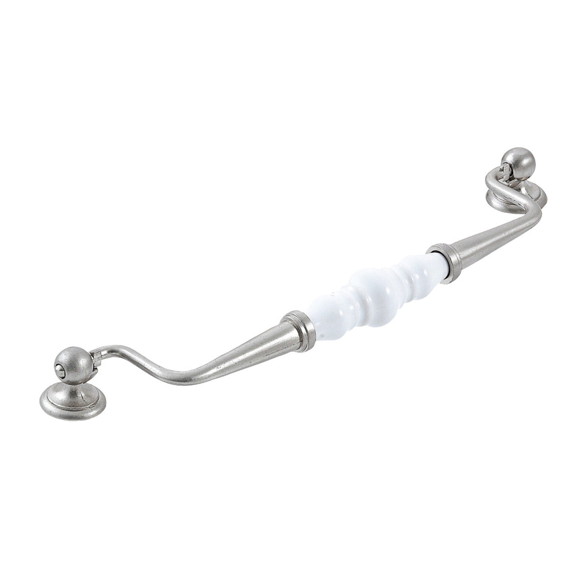 Trianon Swivel Bail 224mm White & Brushed Nickel