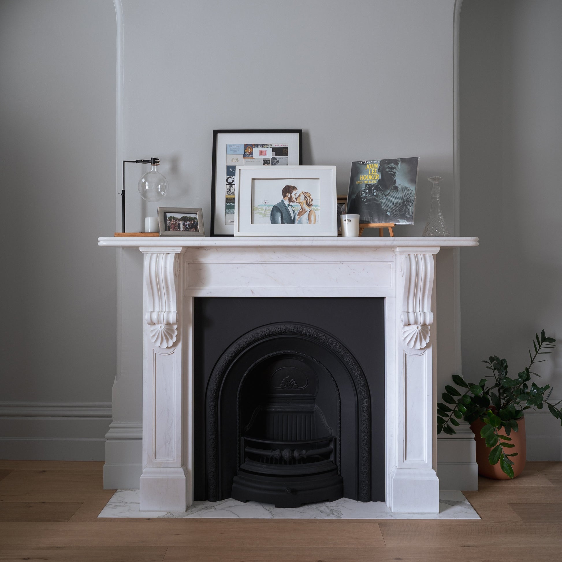 George Marble Mantel, Statuary White