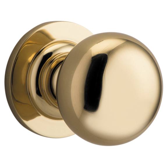 Cambridge Knob Round Rose Polished Brass