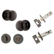 Cambridge Knob Round Rose Privacy Kit with Separate Privacy Turn Signature Brass