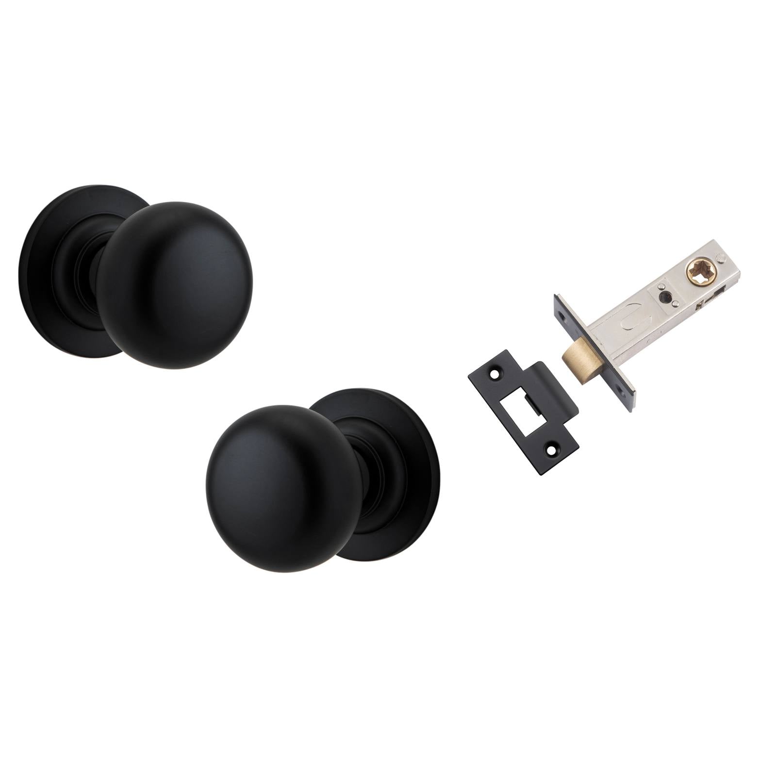 Cambridge Knob Round Rose Passage Kit Matt Black