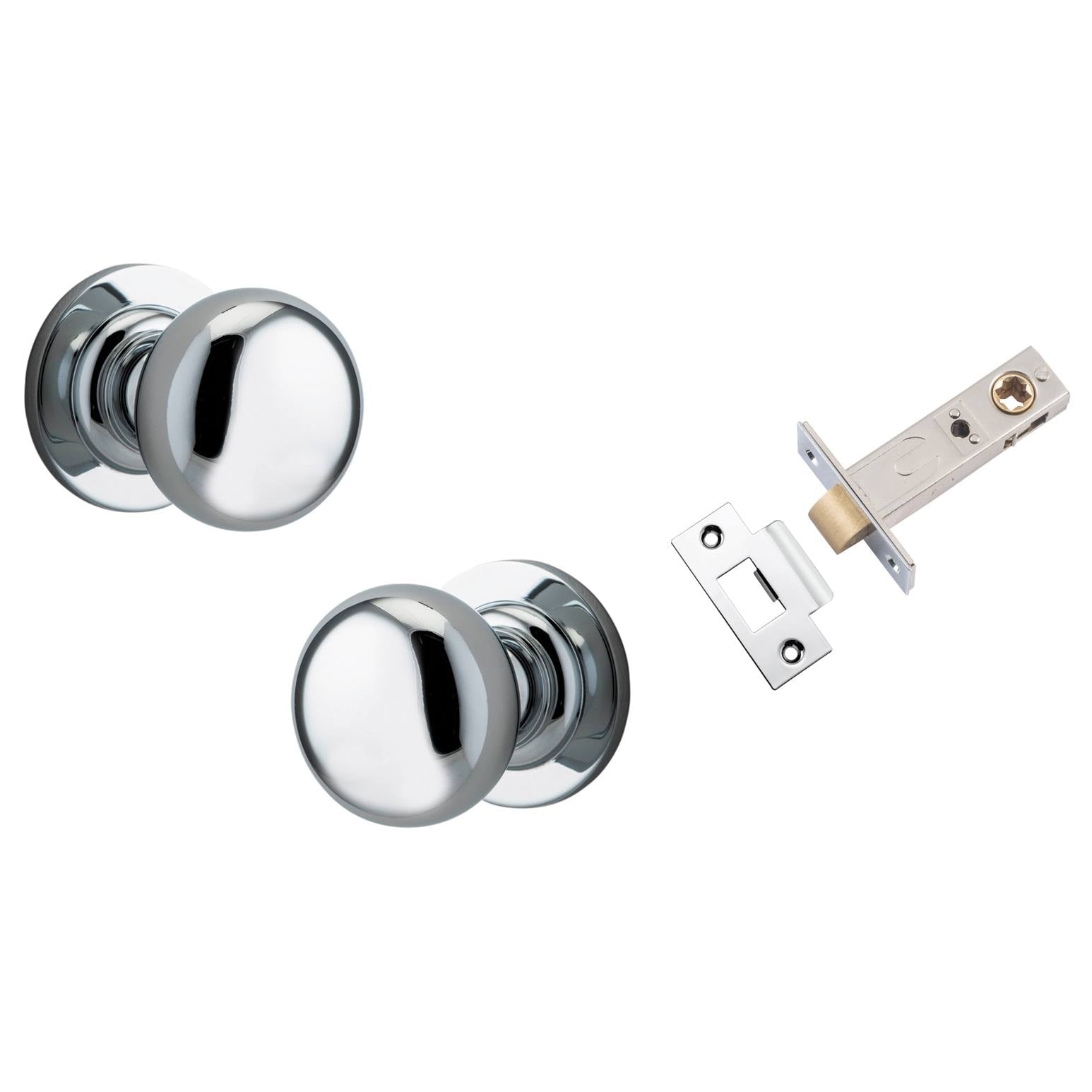 Cambridge Knob Round Rose Passage Kit Polished Chrome