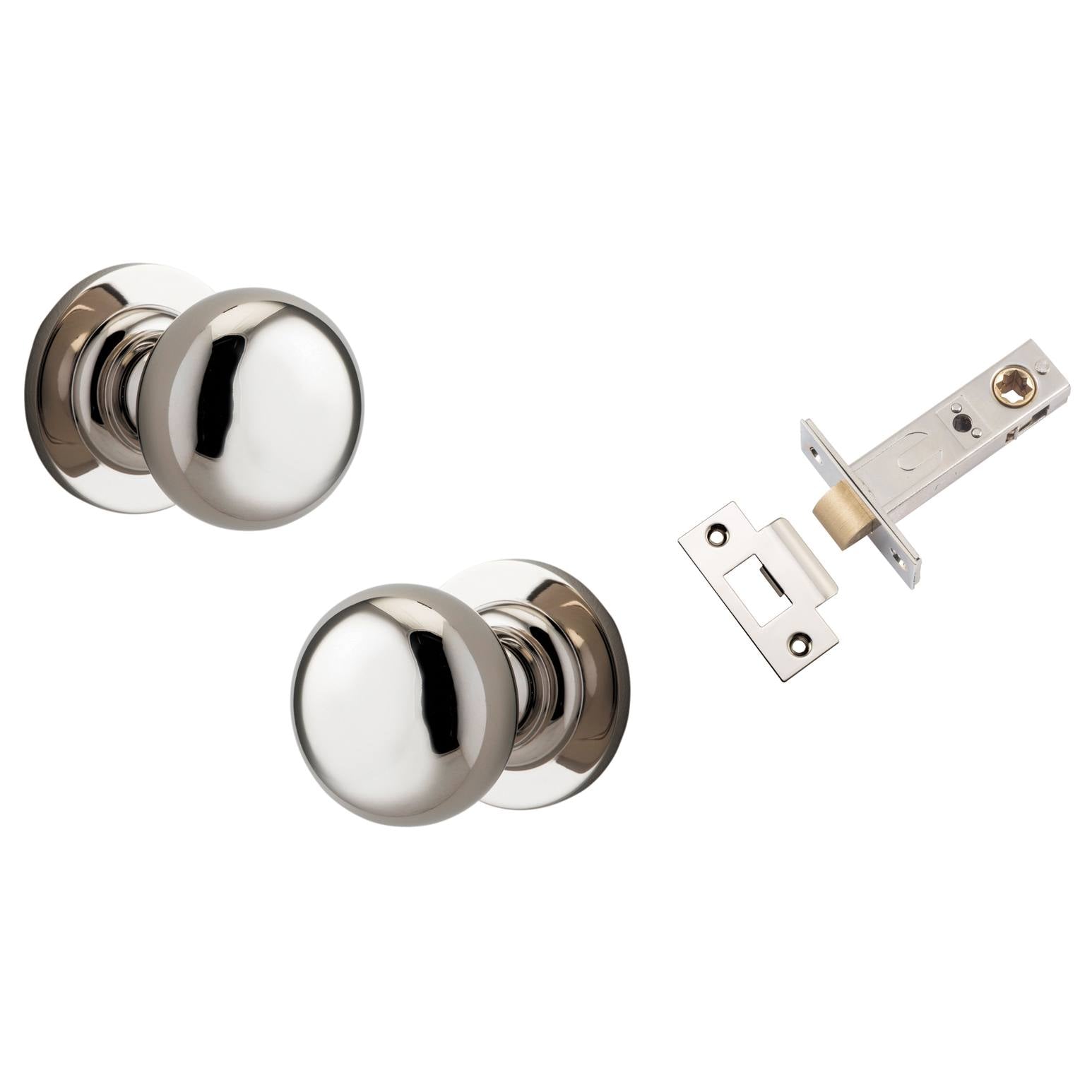 Cambridge Knob Round Rose Passage Kit Polished Nickel