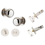 Cambridge Knob Round Rose Privacy Kit w Separate Privacy Turn Polished Nickel