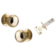 Paddington Knob Round Rose Passage Kit Polished Brass