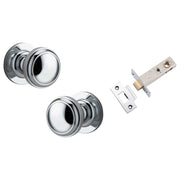 Paddington Knob Round Rose Passage Kit Polished Chrome