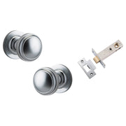Paddington Knob Round Rose Passage Kit Brushed Chrome