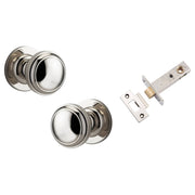Paddington Knob Round Rose Passage Kit Polished Nickel
