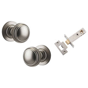 Paddington Knob Satin Nickel Round Rose Passage Kit