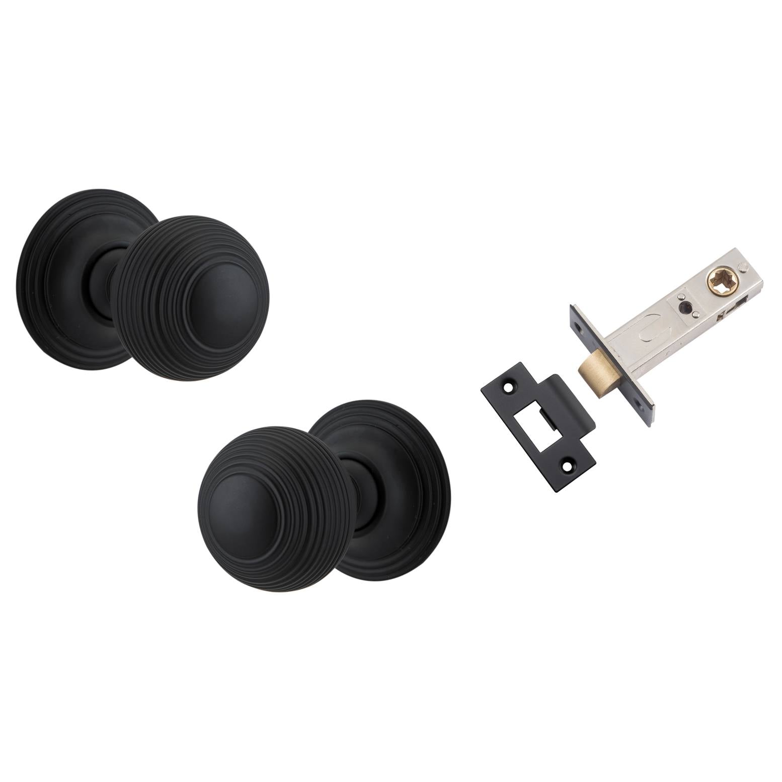 Guildford Knob Round Rose Passage Kit Matt Black
