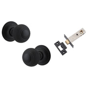 Guildford Knob Round Rose Passage Kit Matt Black