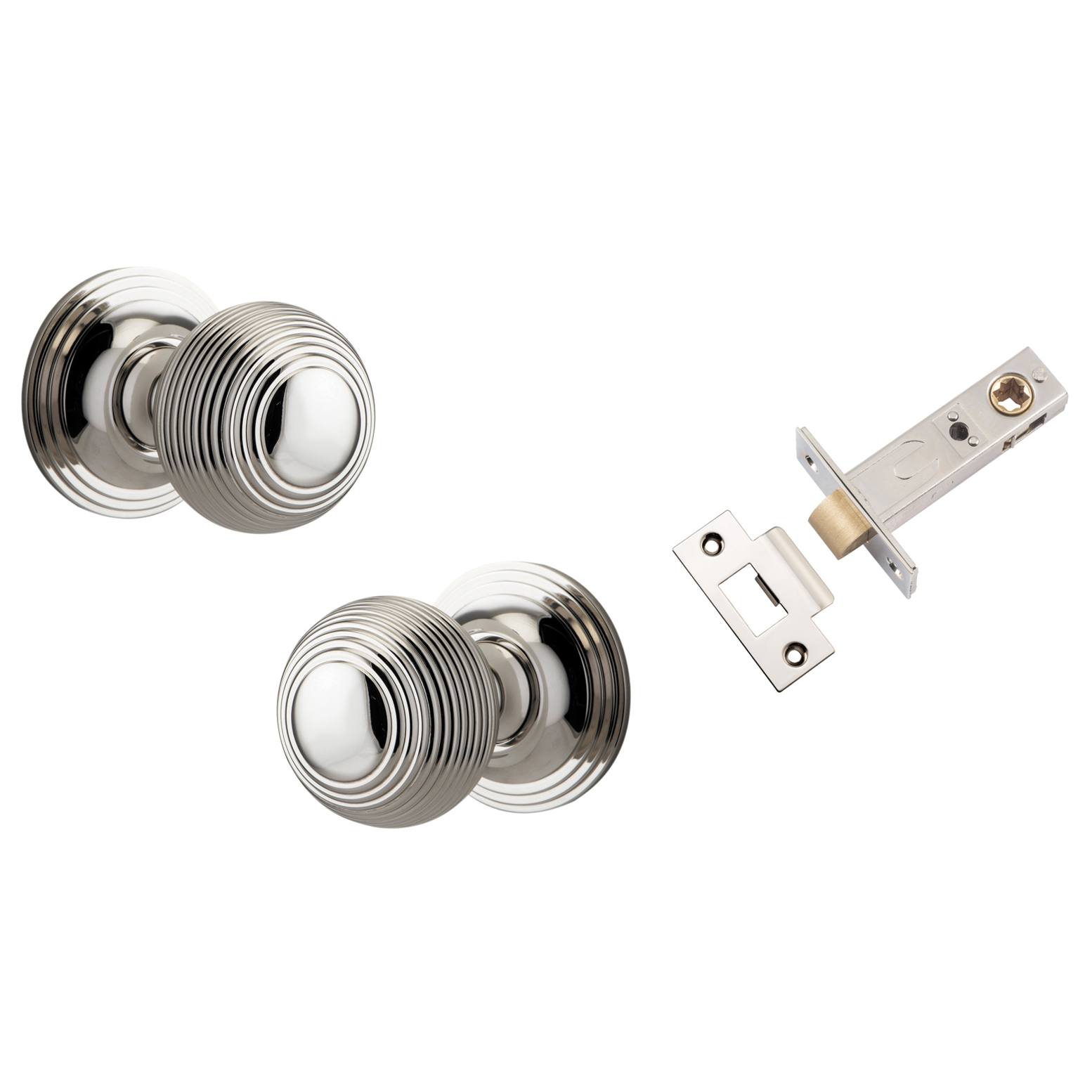 Guildford Knob Round Rose Passage Kit Polished Nickel