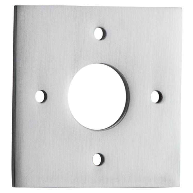Square Adaptor Plate for 54mm Hole (Pair), Brushed Chrome