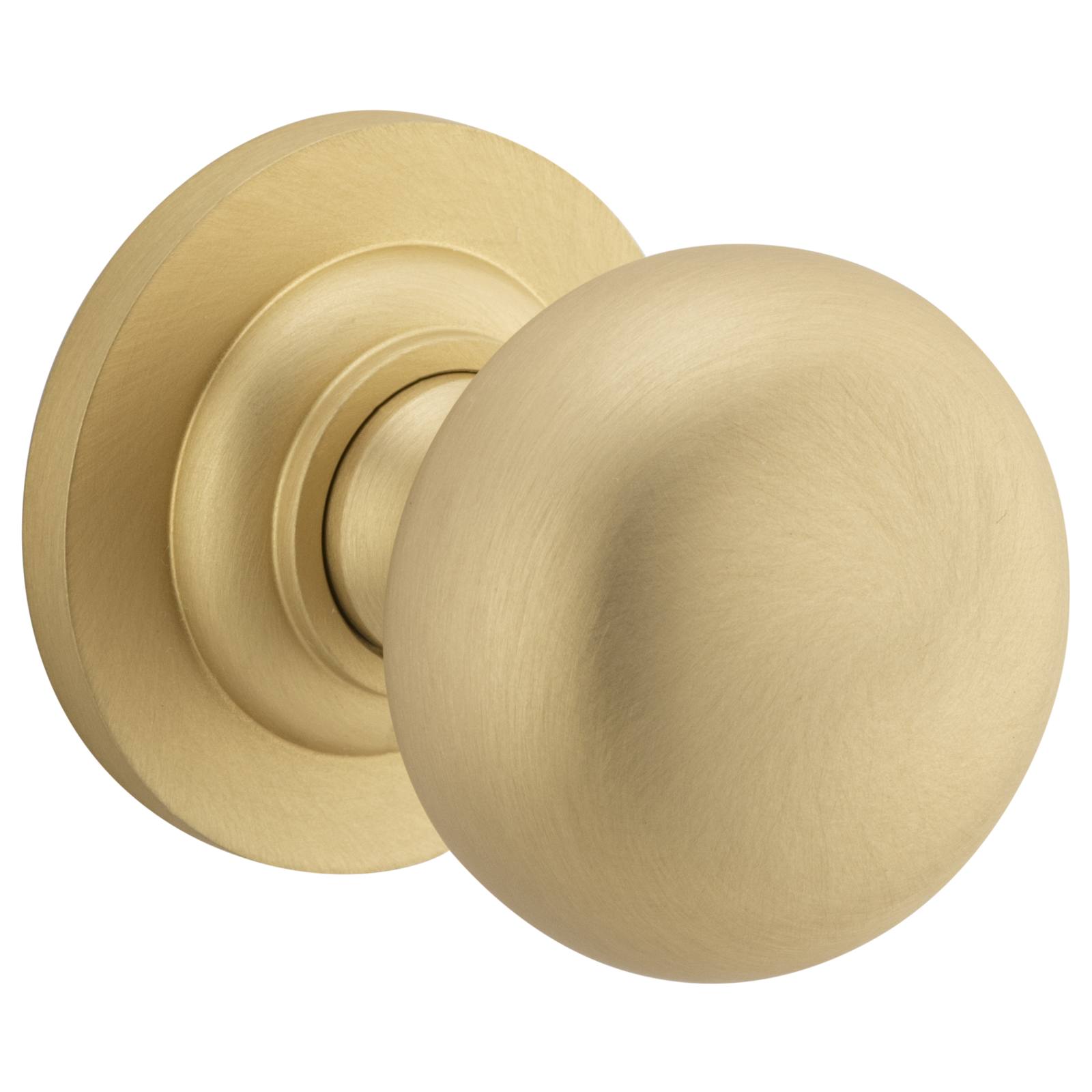 Cambridge Knob Brushed Brass Round Rose