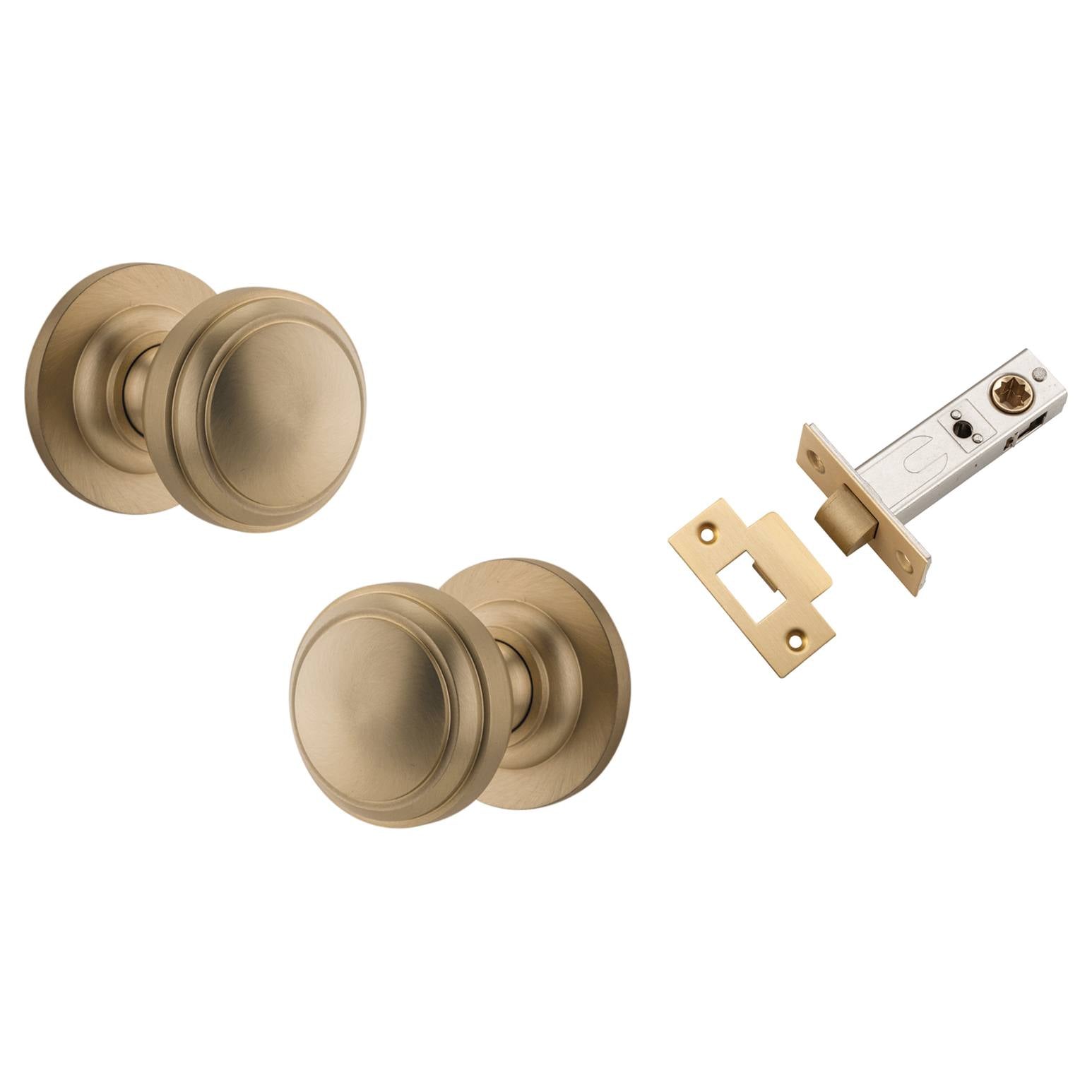 Paddington Knob Round Rose Passage Kit Brushed Brass