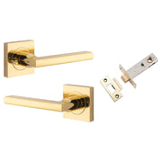 Baltimore Lever Square Rose (Inbuilt Privacy) Polished Brass