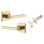 Baltimore Lever Square Rose Passage Kit Polished Brass