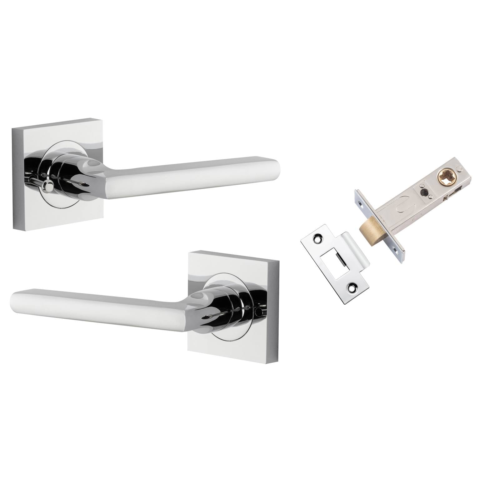 Baltimore Lever Square Rose (Inbuilt Privacy) Polished Chrome