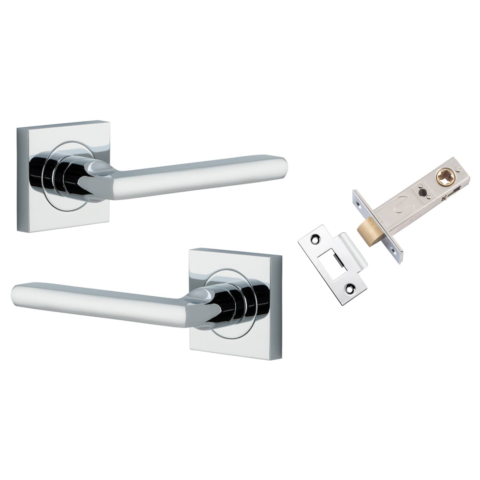 Baltimore Lever Square Rose Passage Kit Polished Chrome