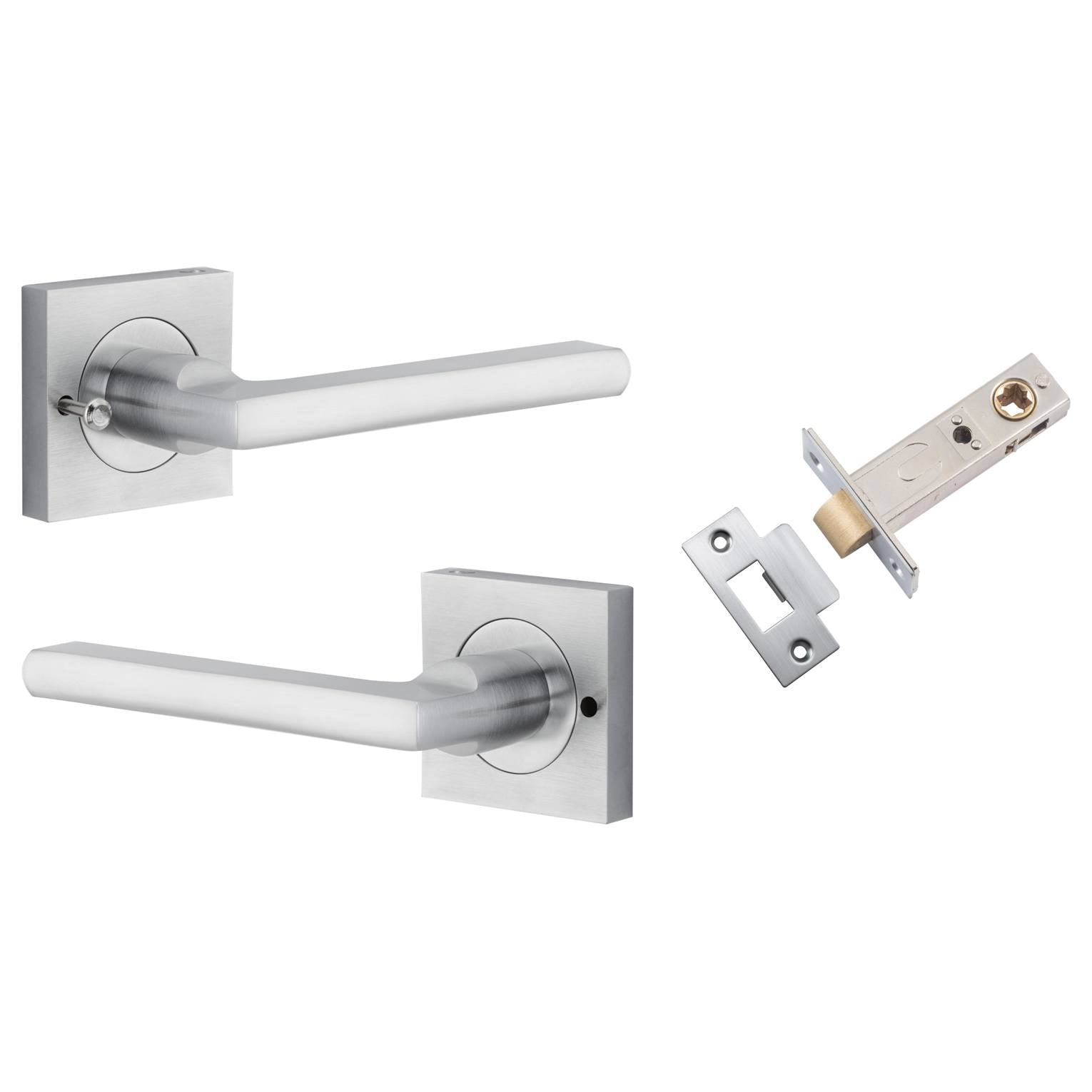 Baltimore Lever Square Rose (Inbuilt Privacy) Brushed Chrome
