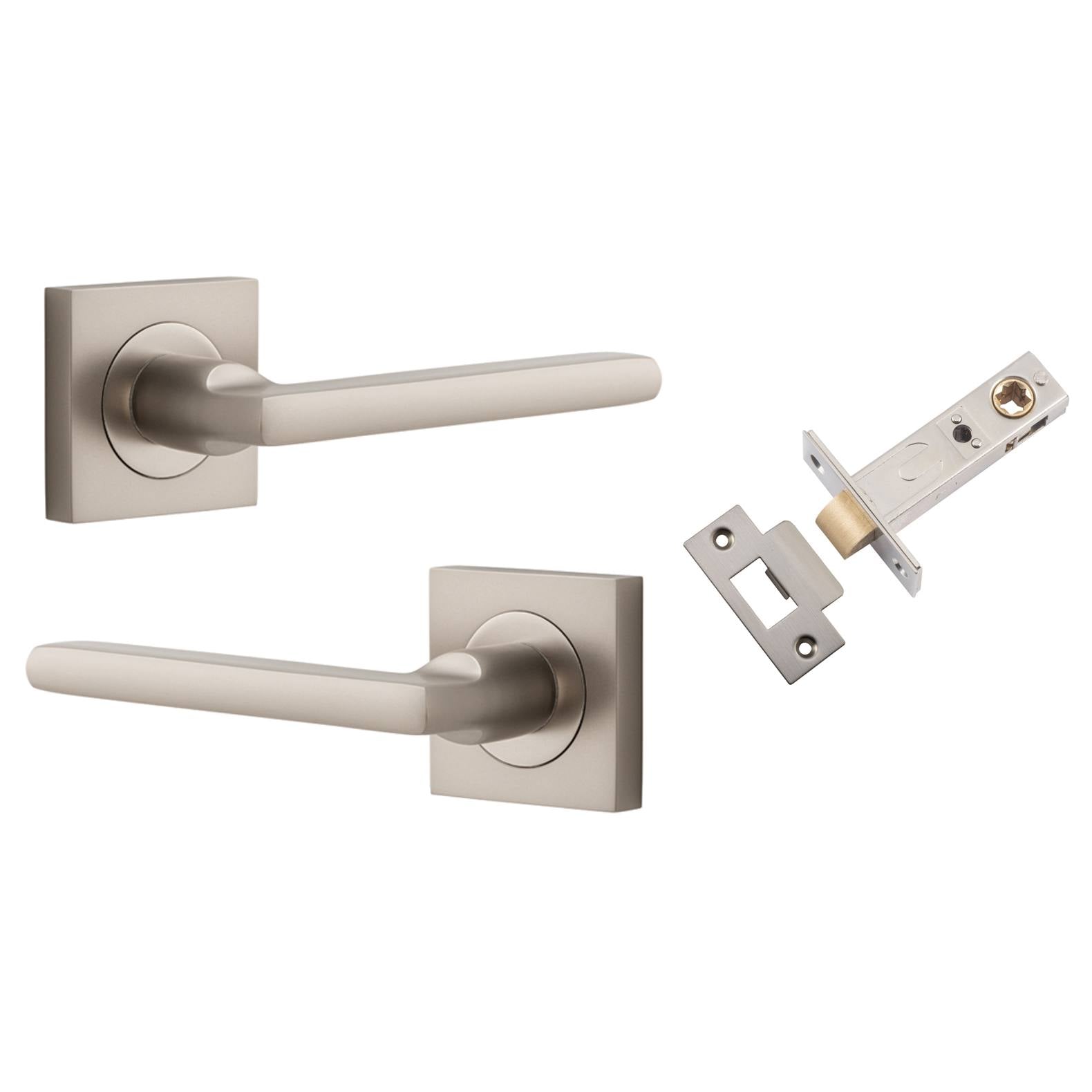 Baltimore Lever Square Rose Passage Kit Satin Nickel