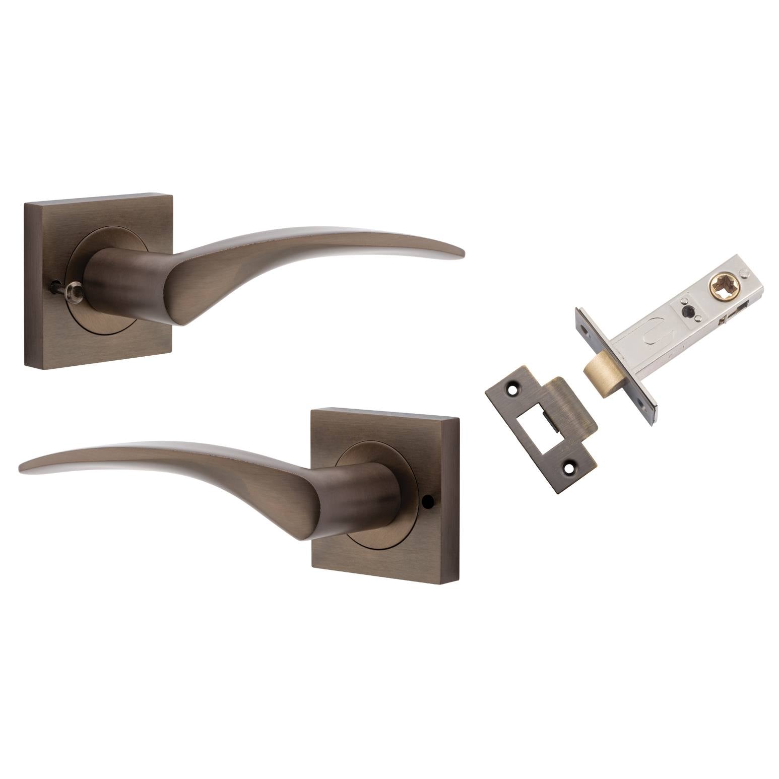 Oxford Lever Square Rose (Inbuilt Privacy) Signature Brass