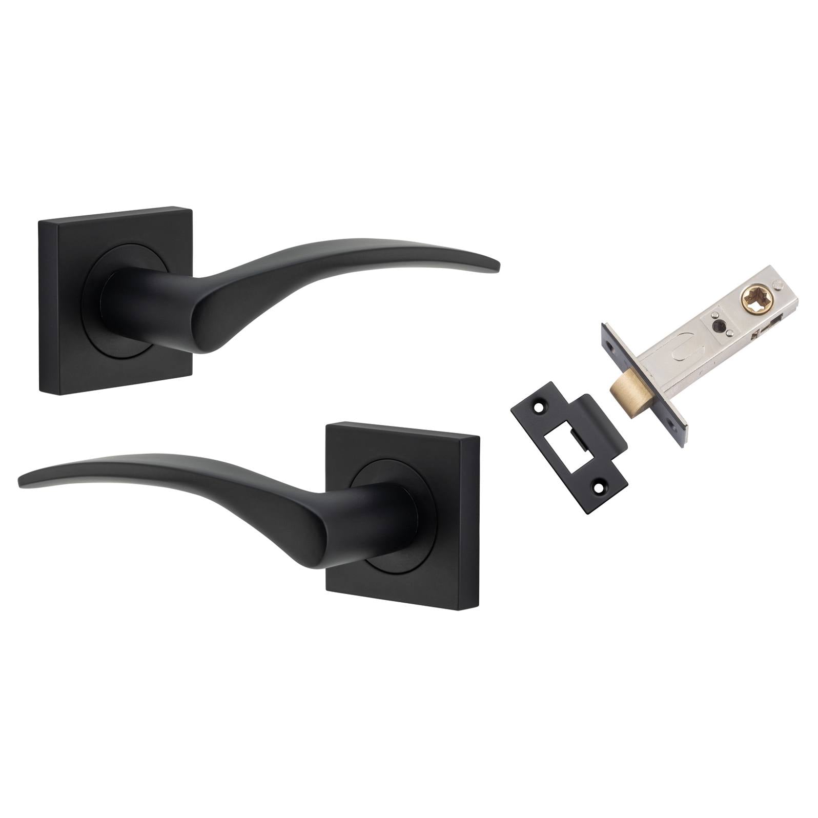 Oxford Lever Square Rose Passage Kit Matt Black