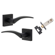 Oxford Lever Square Rose Passage Kit Matt Black