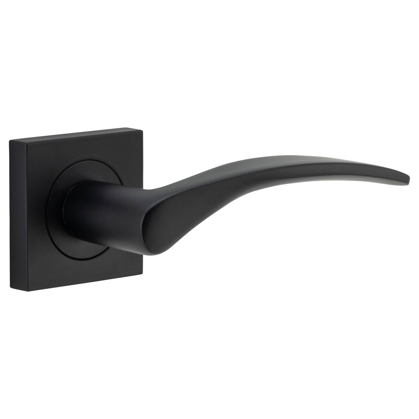 Door Lever Oxford Sq Rose MB D52xP60mm