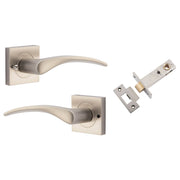 Oxford Lever Square Rose (Inbuilt Privacy) Satin Nickel