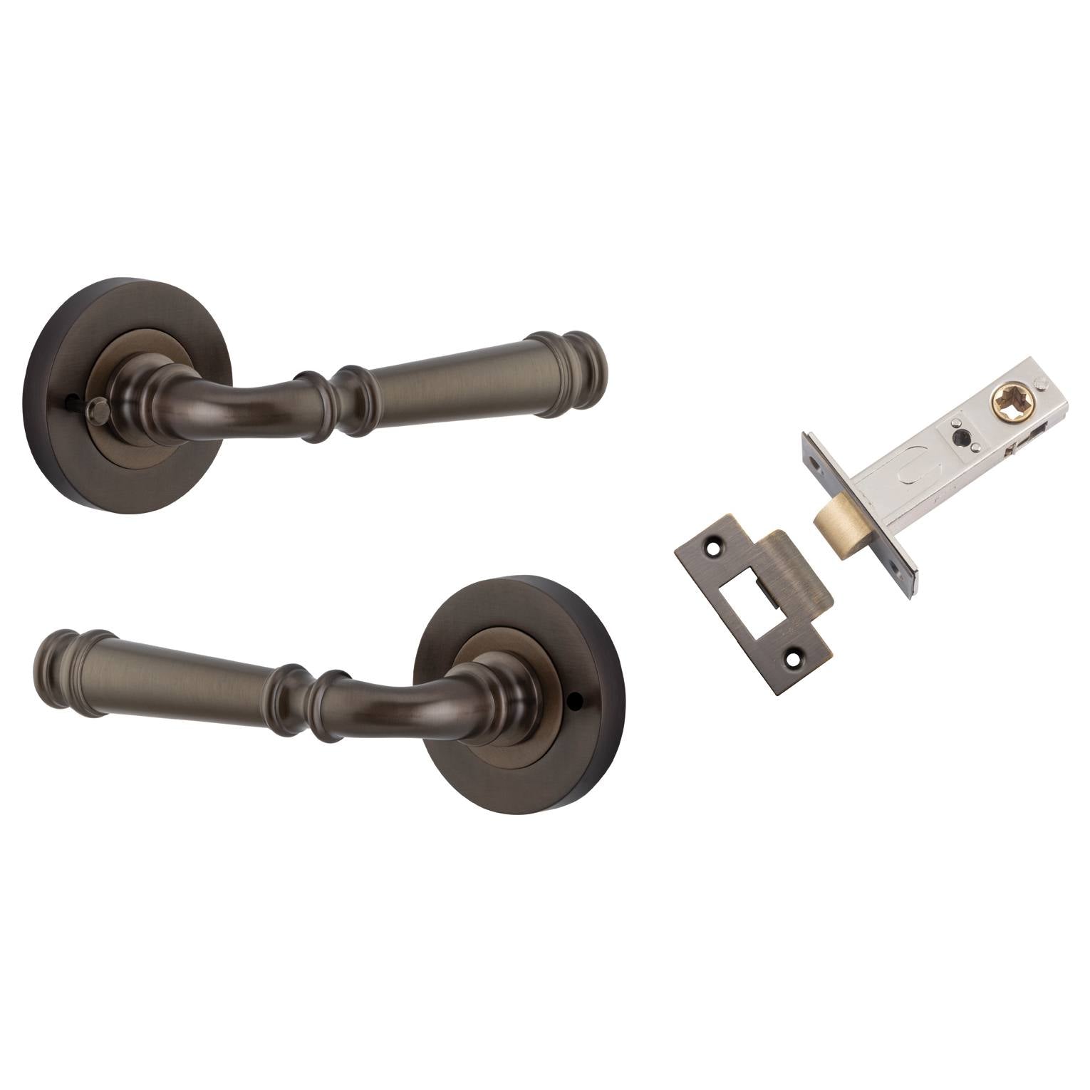 Verona Lever Round Rose (Inbuilt Privacy) Signature Brass