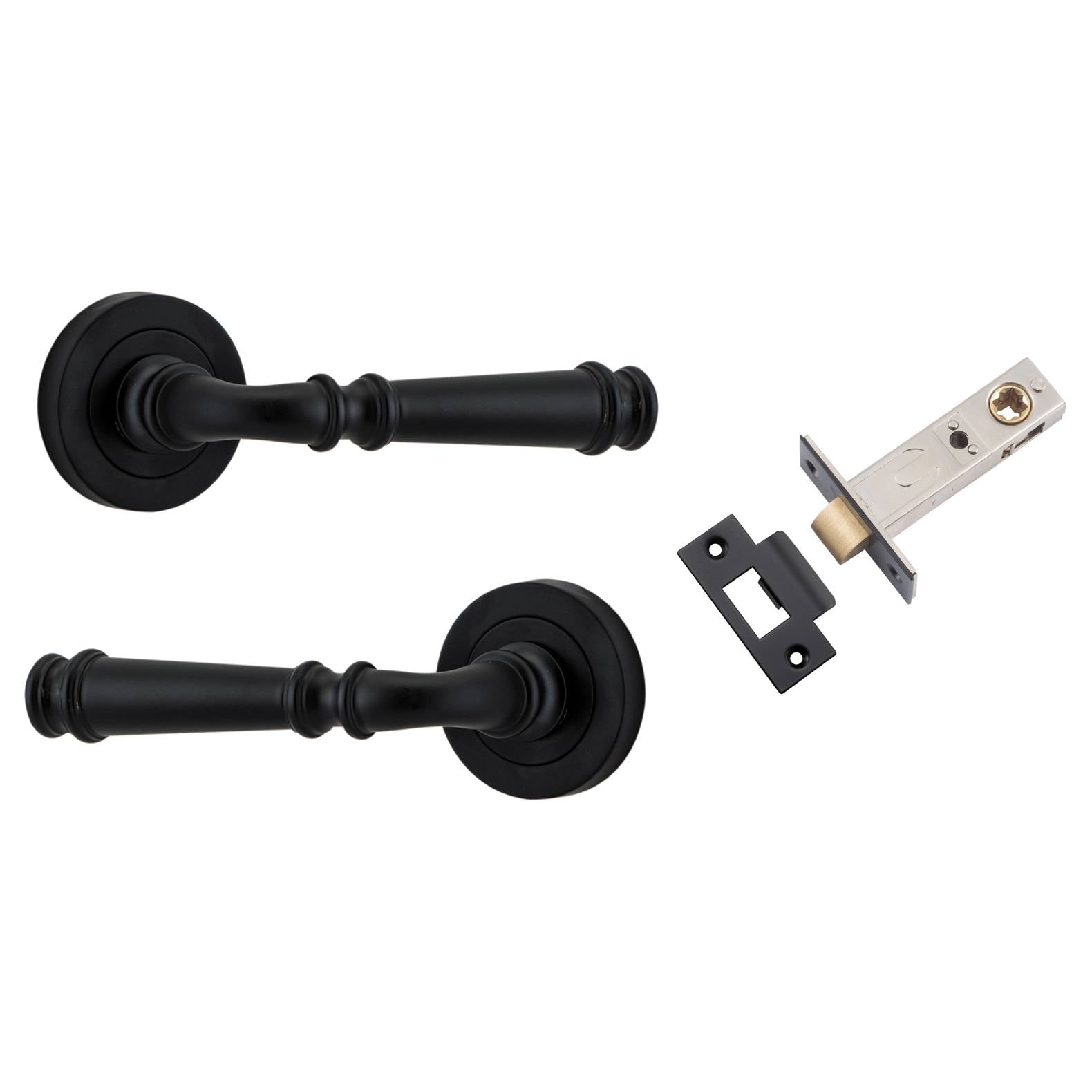 Verona Lever Round Rose Passage Kit Matt Black