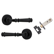 Verona Lever Round Rose Passage Kit Matt Black