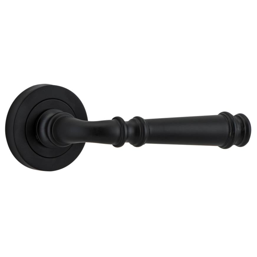 Verona Lever Round Rose, Matte Black