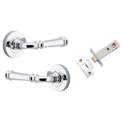 Verona Lever Round Rose (Inbuilt Privacy) Polished Chrome