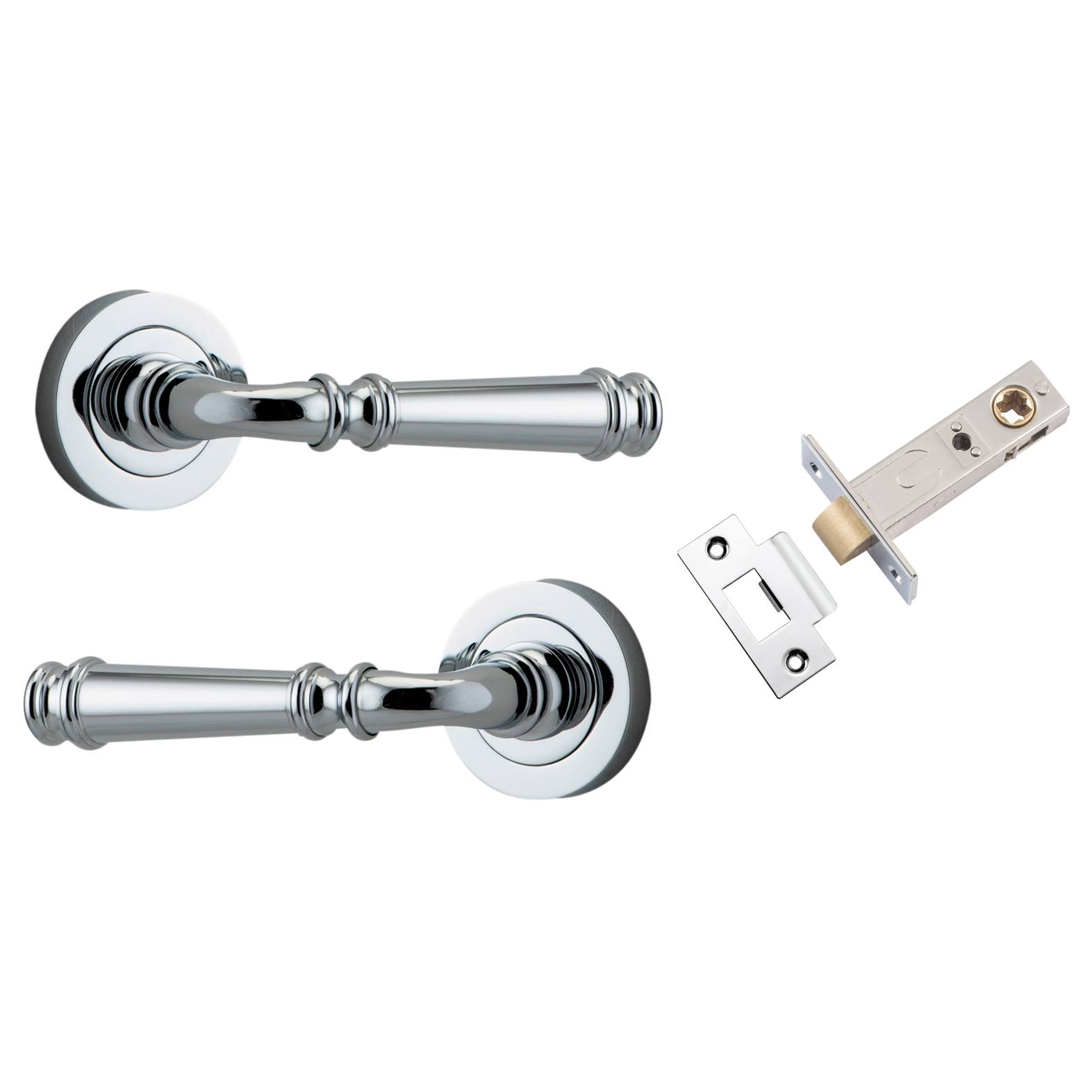 Verona Lever Round Rose Passage Kit Polished Chrome