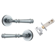 Verona Lever Round Rose Passage Kit Brushed Chrome