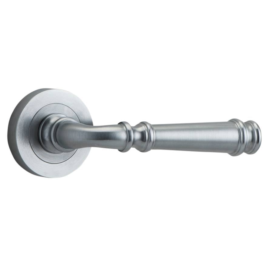 Verona Lever Round Rose Brushed Chrome
