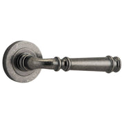 Verona Lever Round Rose Distressed Nickel