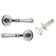 Verona Lever Round Rose Passage Kit Polished Nickel
