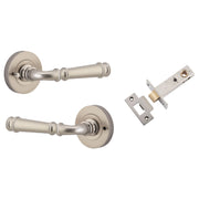 Verona Lever Round Rose (Inbuilt Privacy) Satin Nickel